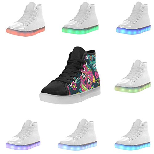 Skulls And Bones Light Up Women's Shoes Flashing Sneakers