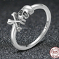 100% 925 Sterling Silver Hyperbole Skeleton Skull Pirate Ring Vintage Sterling Silver Jewelry Halloween Gift SCR145