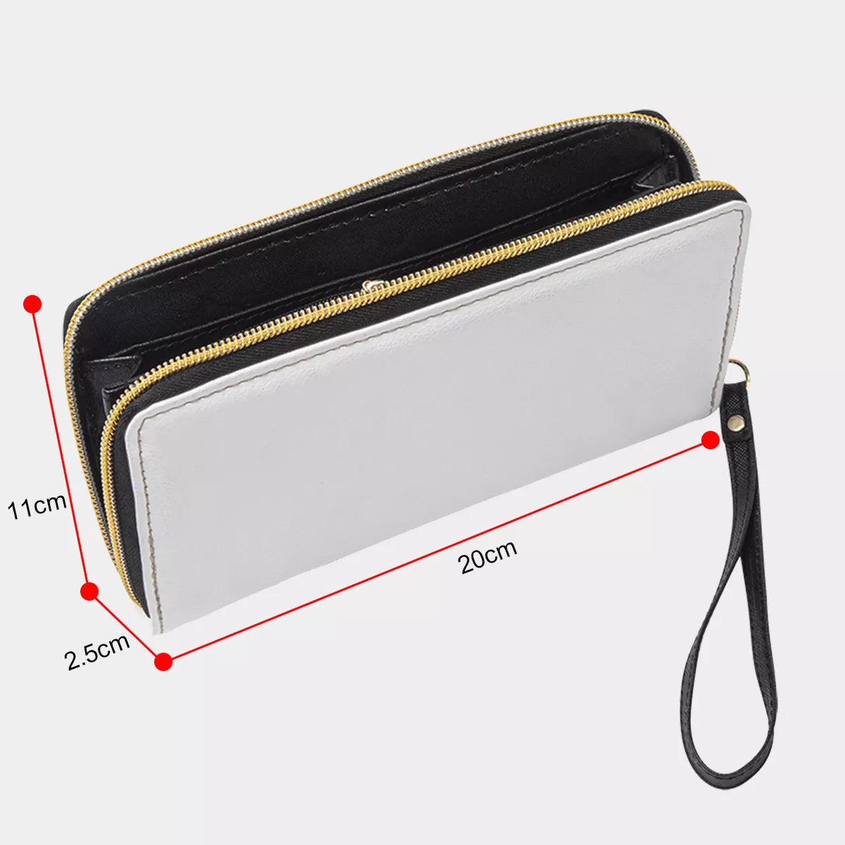 Sugar skull Long Wallet With Black Hand Strap, Sugar skull bag wallet, sugar skull purse