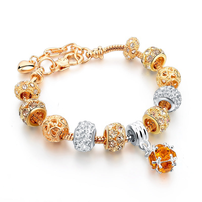 Luxury Crystal Heart Charm Bracelets & Bangles Gold Bracelets For Women Jewellery Pulseira Feminina