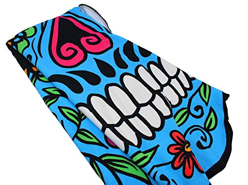 Unique Design Funny Oversized Large Cartoon Sugar Skull Beach Towel Blanket Throw Yoga Mat Sunscreen Shawl Soft Lightweight Absorbent Perfect for Beach, Pool, Lake, Outdoor