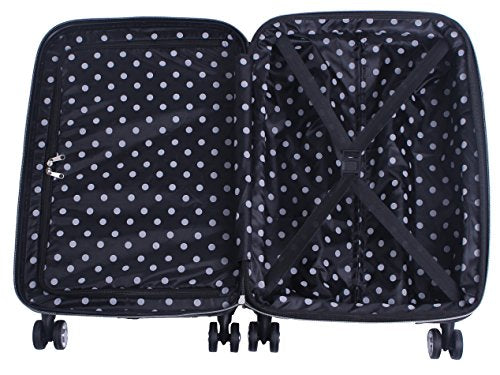Betsey Johnson Luggage Hardside 3 Piece Set Suitcase With Spinner Wheels (20" 26" 30") (One Size, Skull Party)