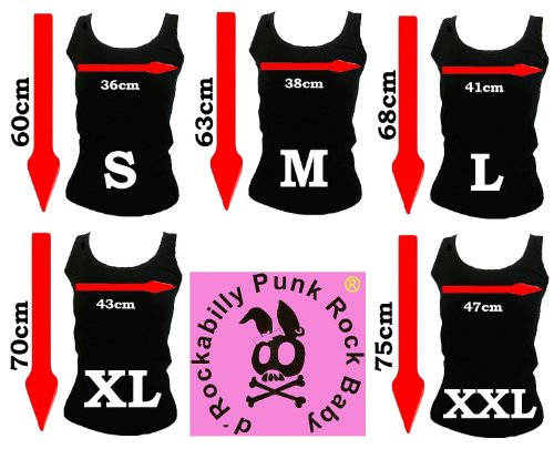 Rockabilly Punk Rock Baby Woman Black Tank Top Shirt Muerte Sugar Tiki Skull