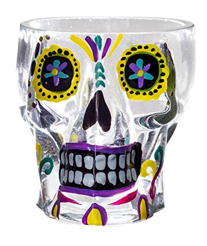 Day Of The Dead Sugar Skull Shot Glass - 6 Pack