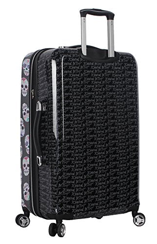 Betsey Johnson Luggage Hardside 3 Piece Set Suitcase With Spinner Wheels (20" 26" 30") (One Size, Skull Party)