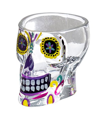 Day Of The Dead Sugar Skull Shot Glass - 6 Pack
