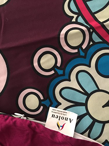 A Anoleu Purple Skull Combined with Paisley Design Printed Skull Bedding Set 3Pc, Reverse Comfortable Solid Purple Cotton Queen Size(Queen)