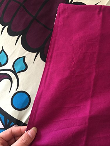 A Anoleu Purple Skull Combined with Paisley Design Printed Skull Bedding Set 3Pc, Reverse Comfortable Solid Purple Cotton Queen Size(Queen)