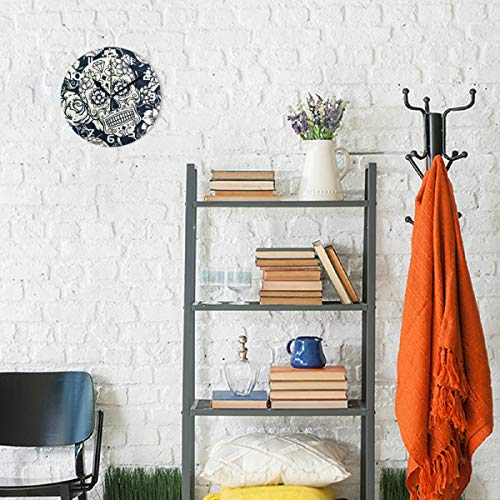 Sugar Skull Decorative Wall Clock Acrylic Round Clocks Non Ticking Art