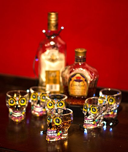 Day Of The Dead Sugar Skull Shot Glass - 6 Pack
