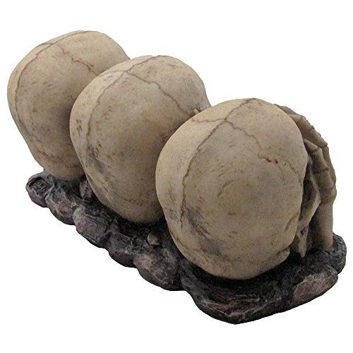 No Evil Skulls Figurine for Scary Halloween Decorations and Spooky Skeleton Statues & Medieval Fantasy Home Decor Sculptures and Gothic Gifts