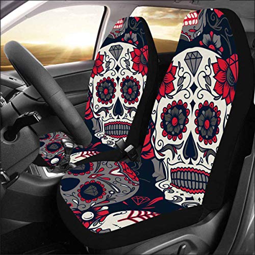 Damask Seamless Floral Flowers Pattern Car Seat Covers Protector Set