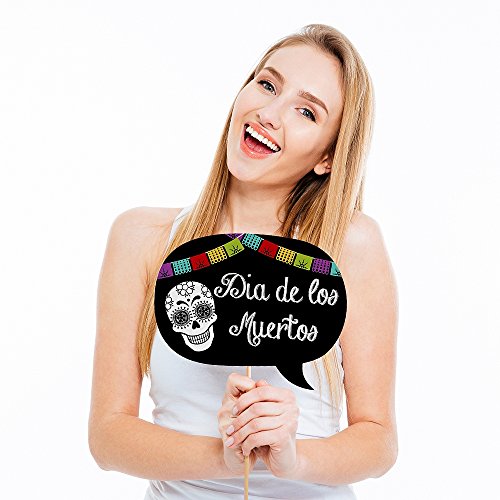 Day of The Dead - Halloween Sugar Skull Photo Booth Props Kit - 20 Count