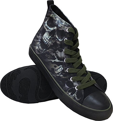 Camo Skull - Sneakers - Mens High Top Laceup