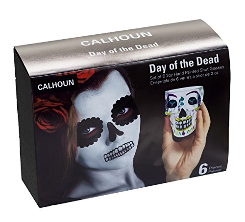 Day Of The Dead Sugar Skull Shot Glass - 6 Pack