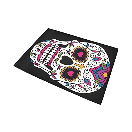 InterestPrint Sugar Skull Day of the Dead Area Rug Floor Mat 7' x 5' Feet, Mexican Dia De Los Muertos Throw Rayon Fiber Carpet Rugs for Home Living Dining Room Decoration