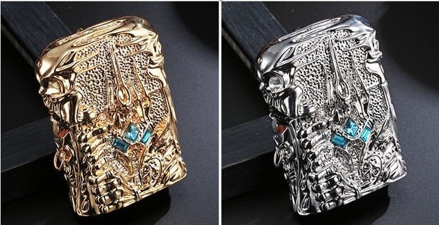 Pure Copper Lighter Men Gadgets WOW Kerosene Oil The Lich King Relief Lighter