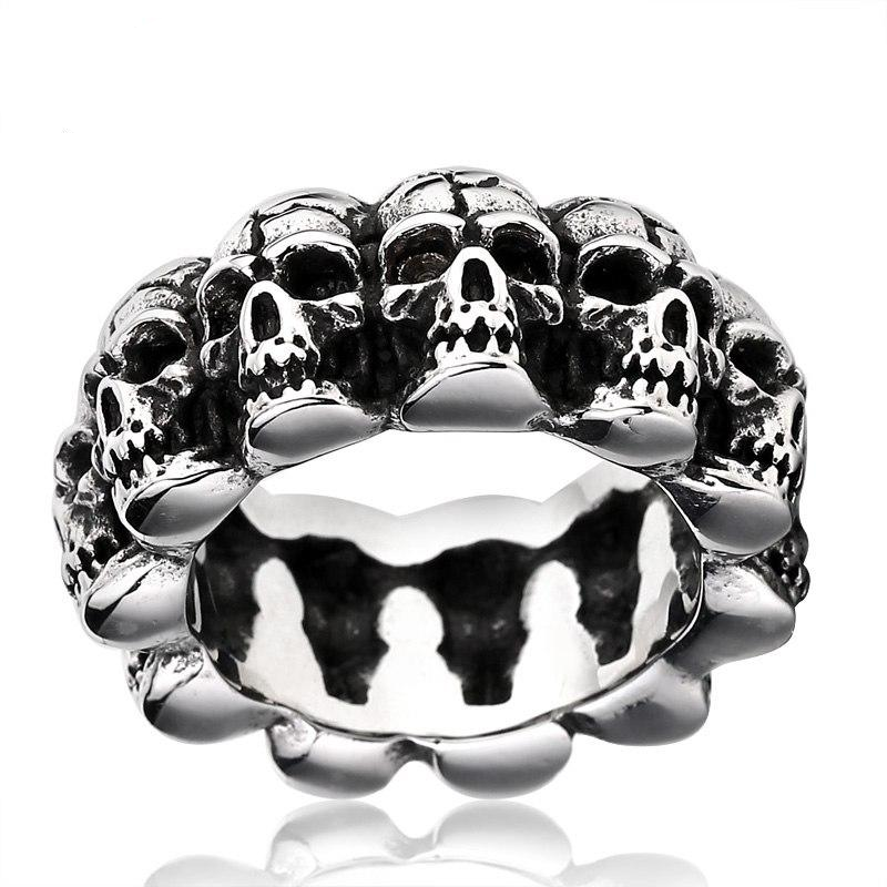 soldier stainless steel men punk skull ring vintage domineering skull 316l steel jewelry