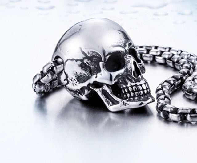 new store 316L Stainless Steel pendant necklace new arrival super punk skull biker pendant Fashion Jewelry LLBP8-216R