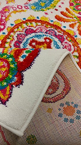Boy and Girl Bedroom Modern Decor Area Rug and Carpet Collection For Kids and Children Rainbow Happy Sugar Skull (3' 11" x 5' 3")