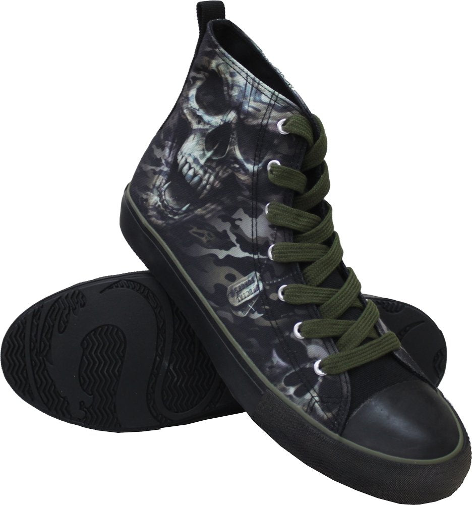 Camo Skull - Sneakers - Mens High Top Laceup
