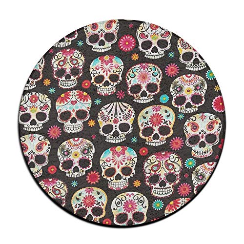 Sugar Skull Comfortable Non-Slip Seat Cushion Circular Chair Cushions Round Mat