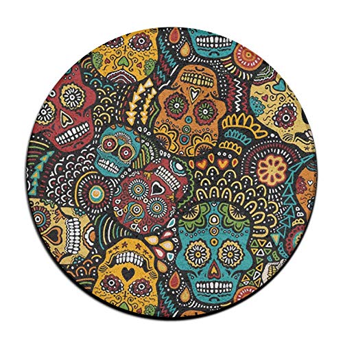 Sugar Skulls Comfortable Non-Slip Seat Cushion Circular Chair Cushions Round Mat