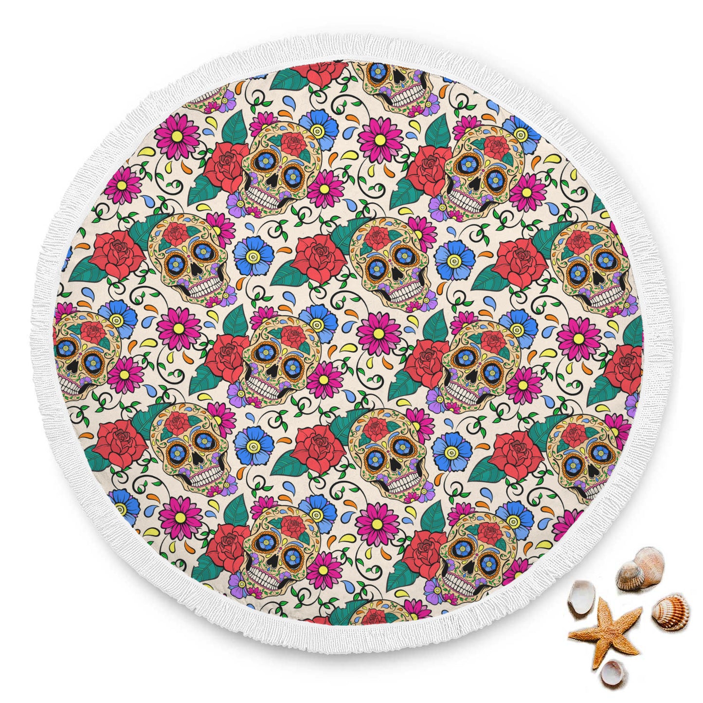 Sugar skull beach towel