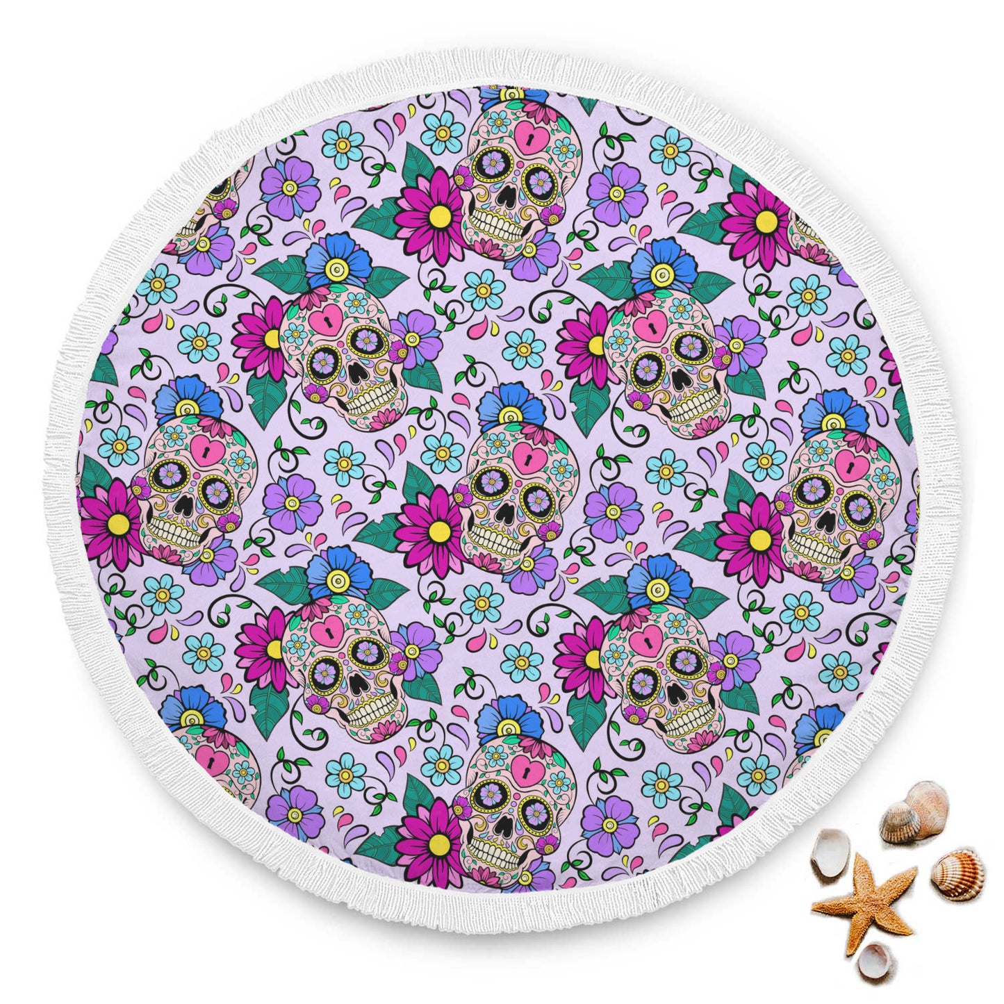 Sugar skull beach towel