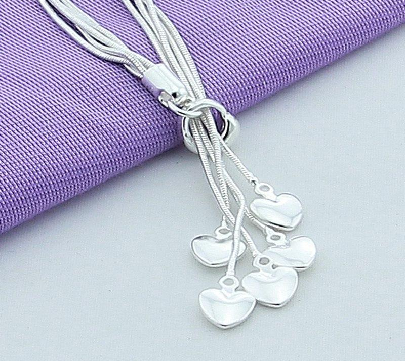 925 Sterling Silver Bracelet Love Bracelet Hook Five Heart High Quality Jewelry Accessories Plated Silver Bracelet