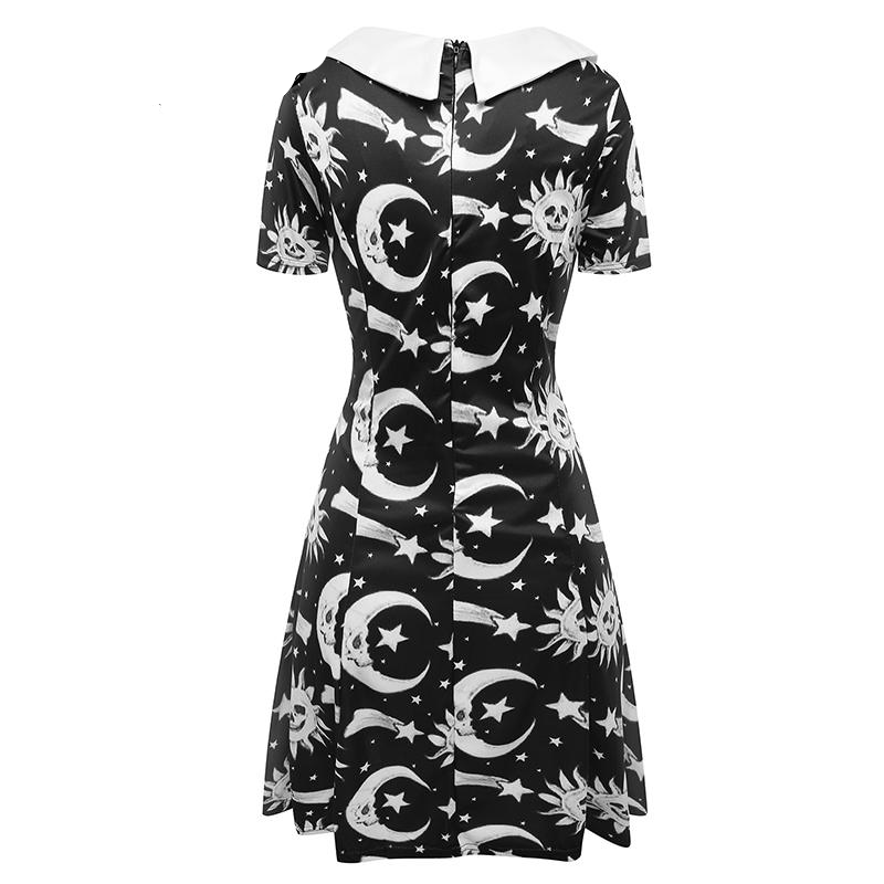 cosmic doll dress punk style black summer dress harajuku new fashion women dress