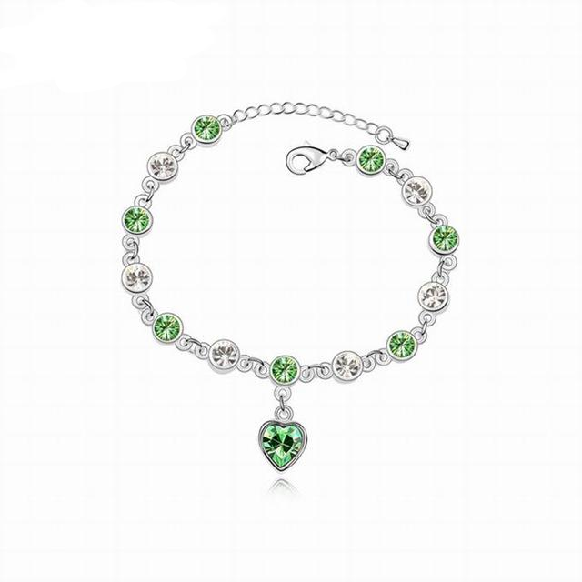 Fashion Bracelet Hot Wedding Female Heart Crystal Bracelets For Women Luxury Temperament Silver-Color Fine Jewelry Gift