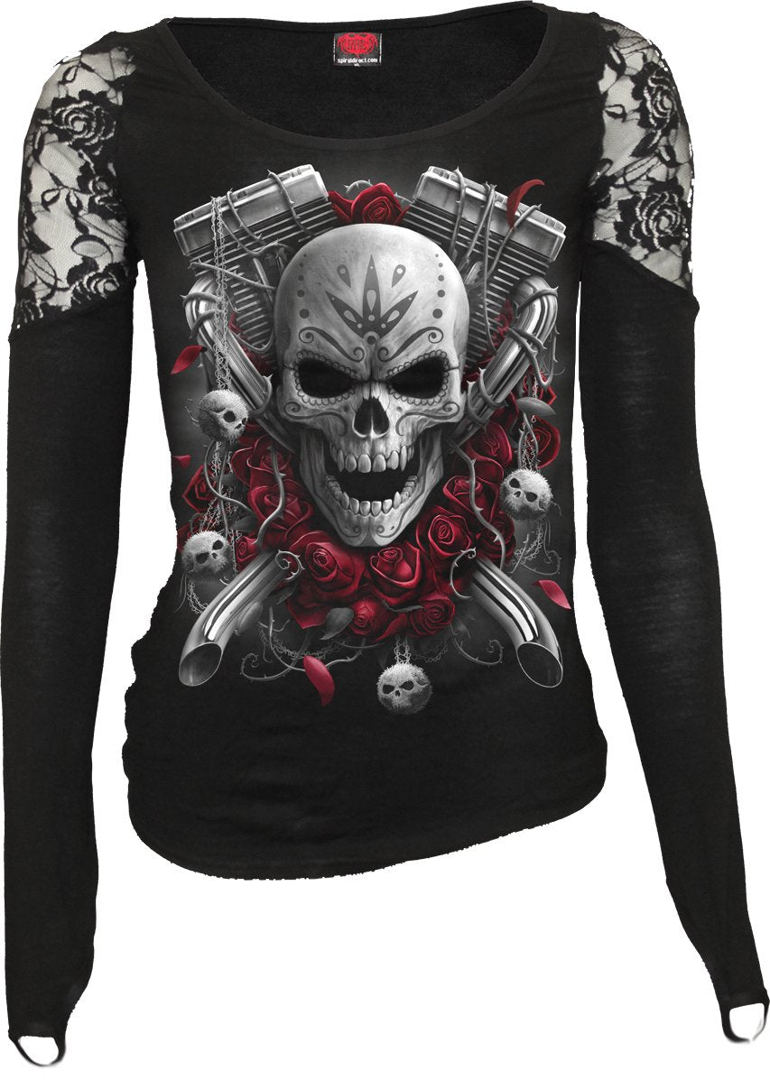 Dotd Bikers - Shoulder Lace Top Black