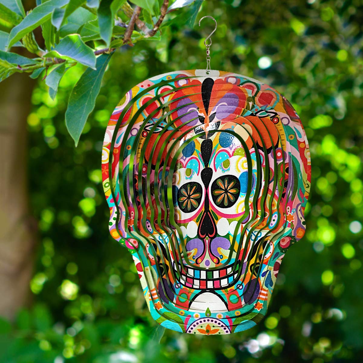 Sugar skull wind chimes wind spinners day of the dead sugar skull
