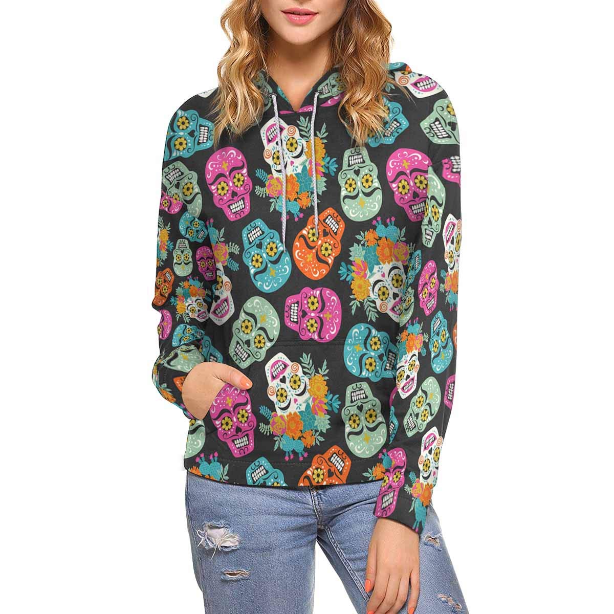 Sugar Skull Flowers Pullover Pocket (XS-XL)