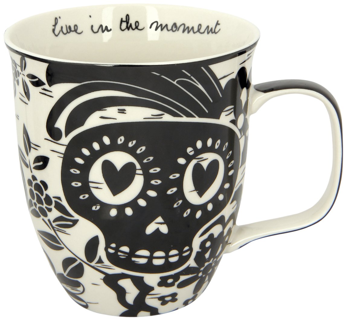 Karma Gifts Boho Black and White Mug, Sugar Skull