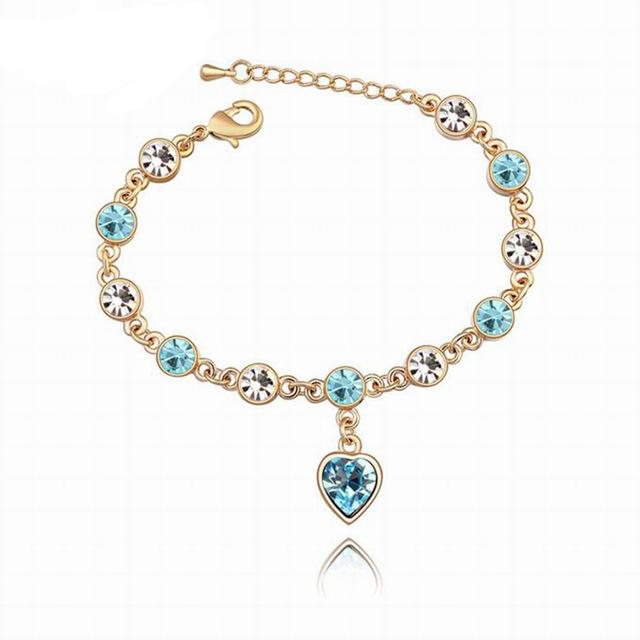 Fashion Bracelet Hot Wedding Female Heart Crystal Bracelets For Women Luxury Temperament Silver-Color Fine Jewelry Gift