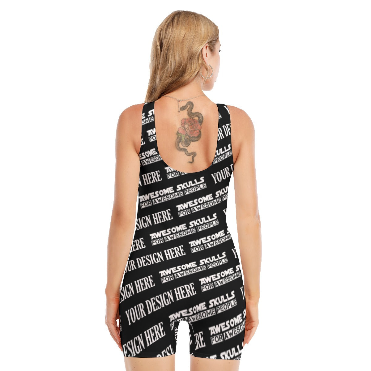 Custom Print on demand POD women's swimsuit Sleeveless One-piece Swimsuit