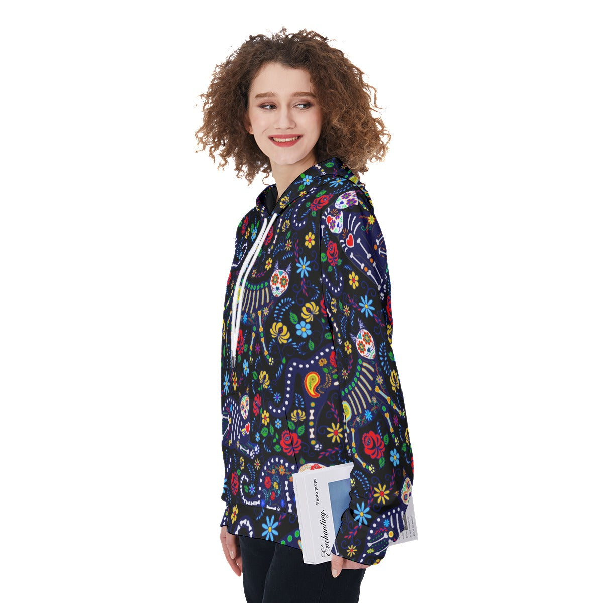 Sugar skull cat Women's Pullover Hoodie