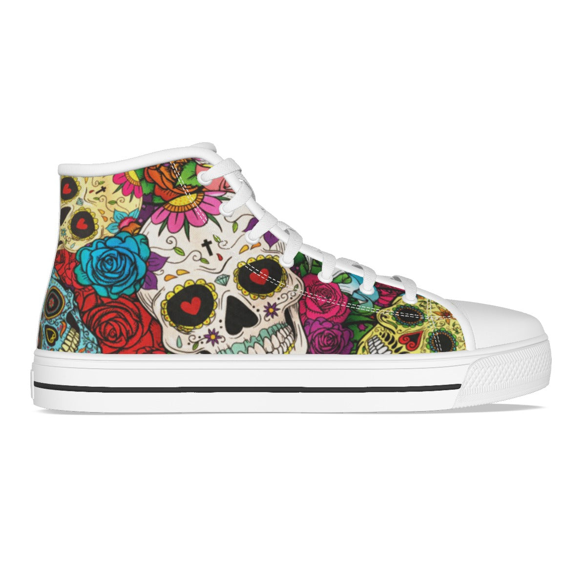 Sugar skull Day of the dead Women's Canvas Shoes, Dia de los muertos calaveras skull shoes