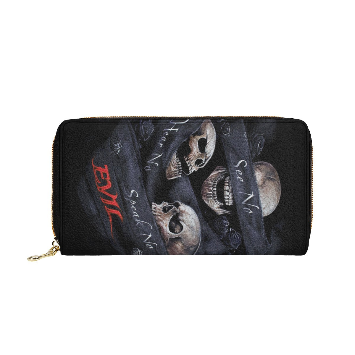 No see no hear no speak Mini Purse, gothic skull evils bag, skull wallet, halloween wallet