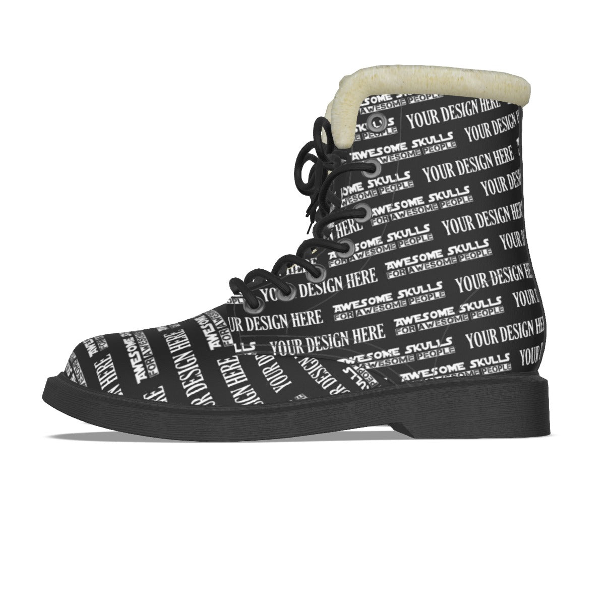 Custom Print on demand POD Women's Plush Martin Boots