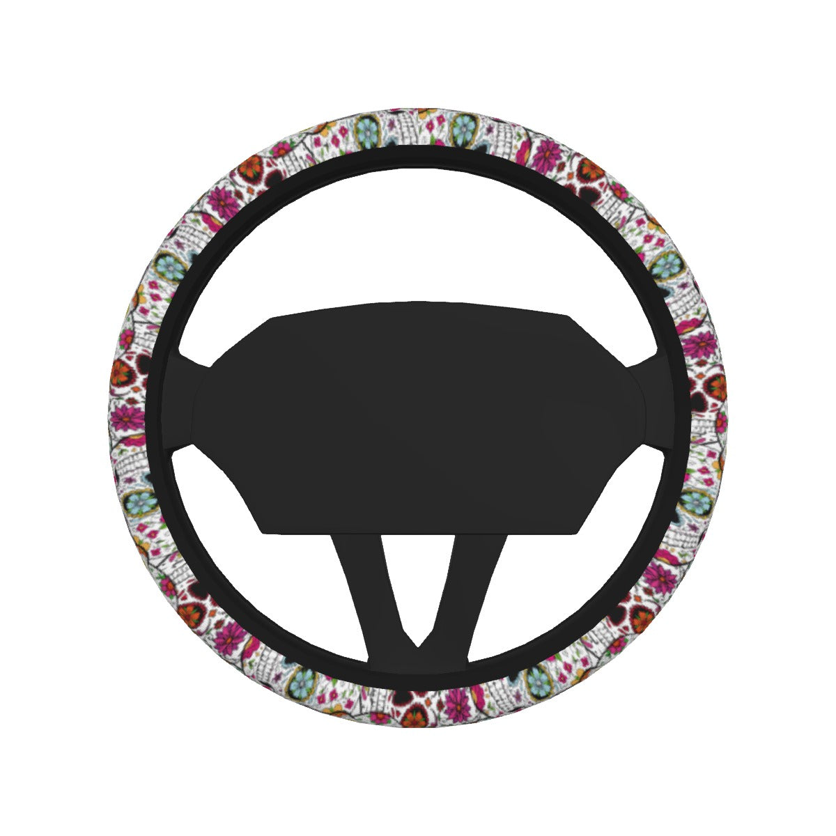 Gothic Day of the dead skull Steering Wheel Cover, Halloween skeleton steering wheel cover