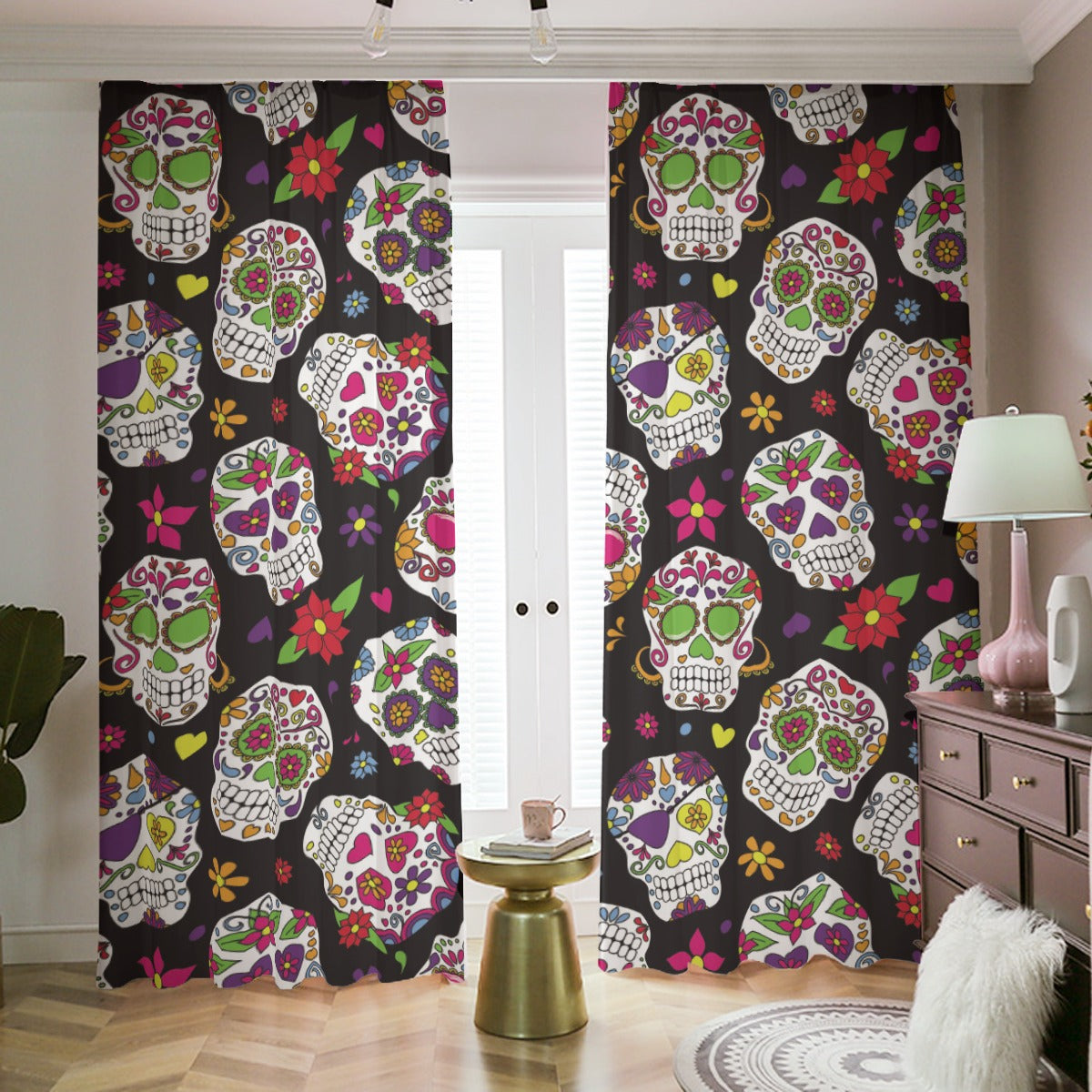 Sugar skull Blackout Curtains | Window curtain