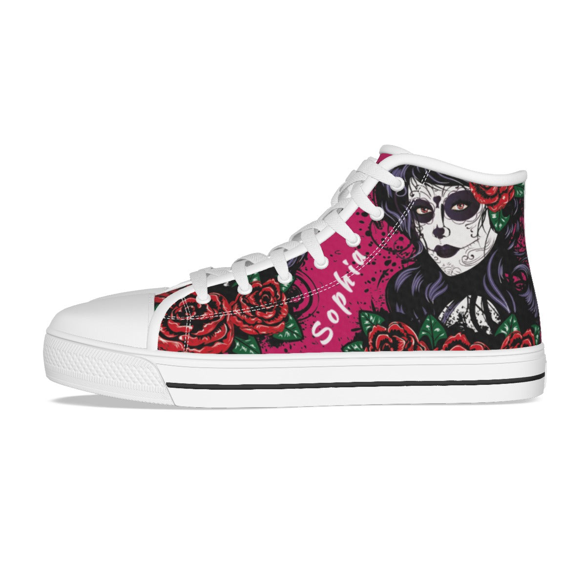 Custom NAME sugar skull Women's Canvas Shoes