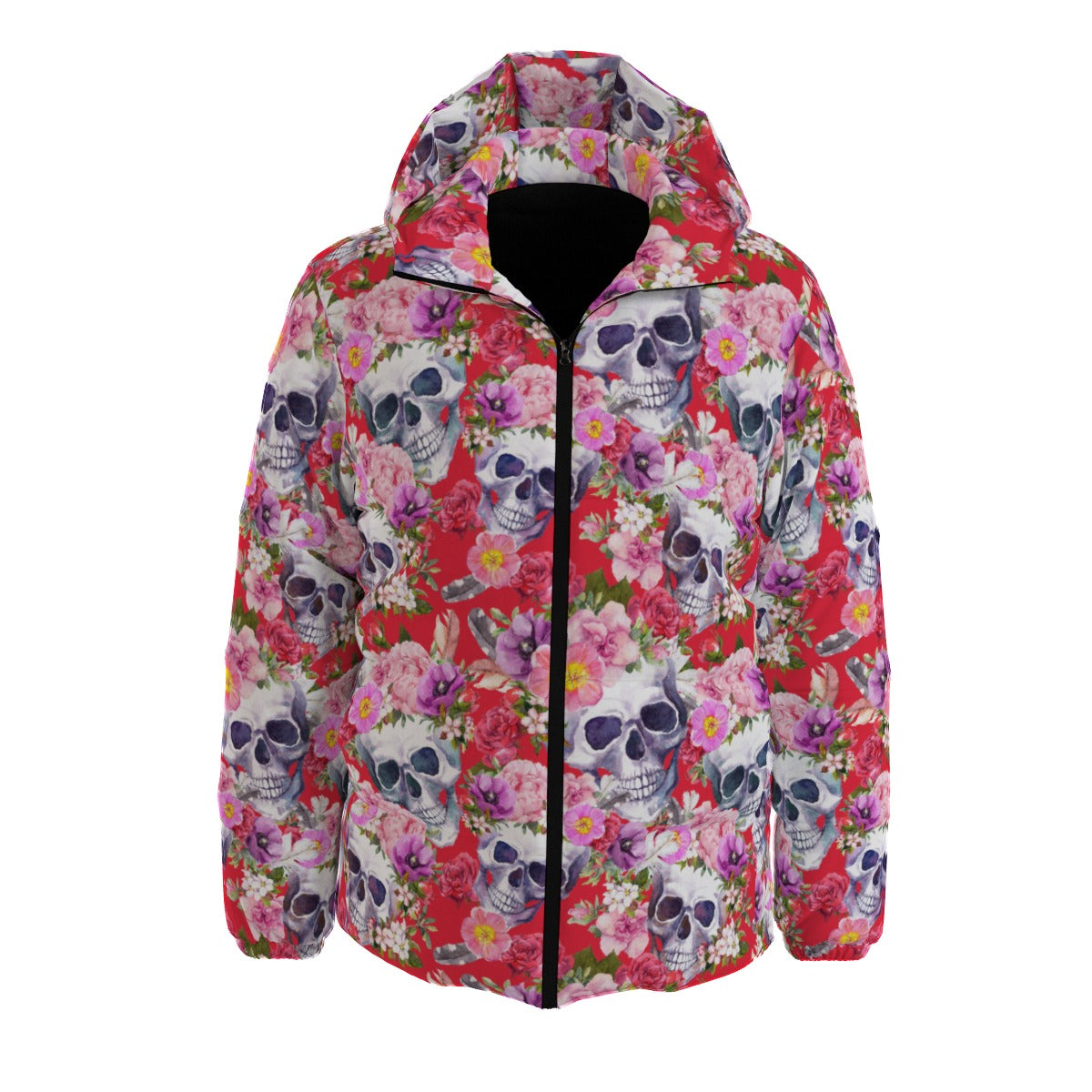 Floral skull All-Over Print Unisex Padded Jacket