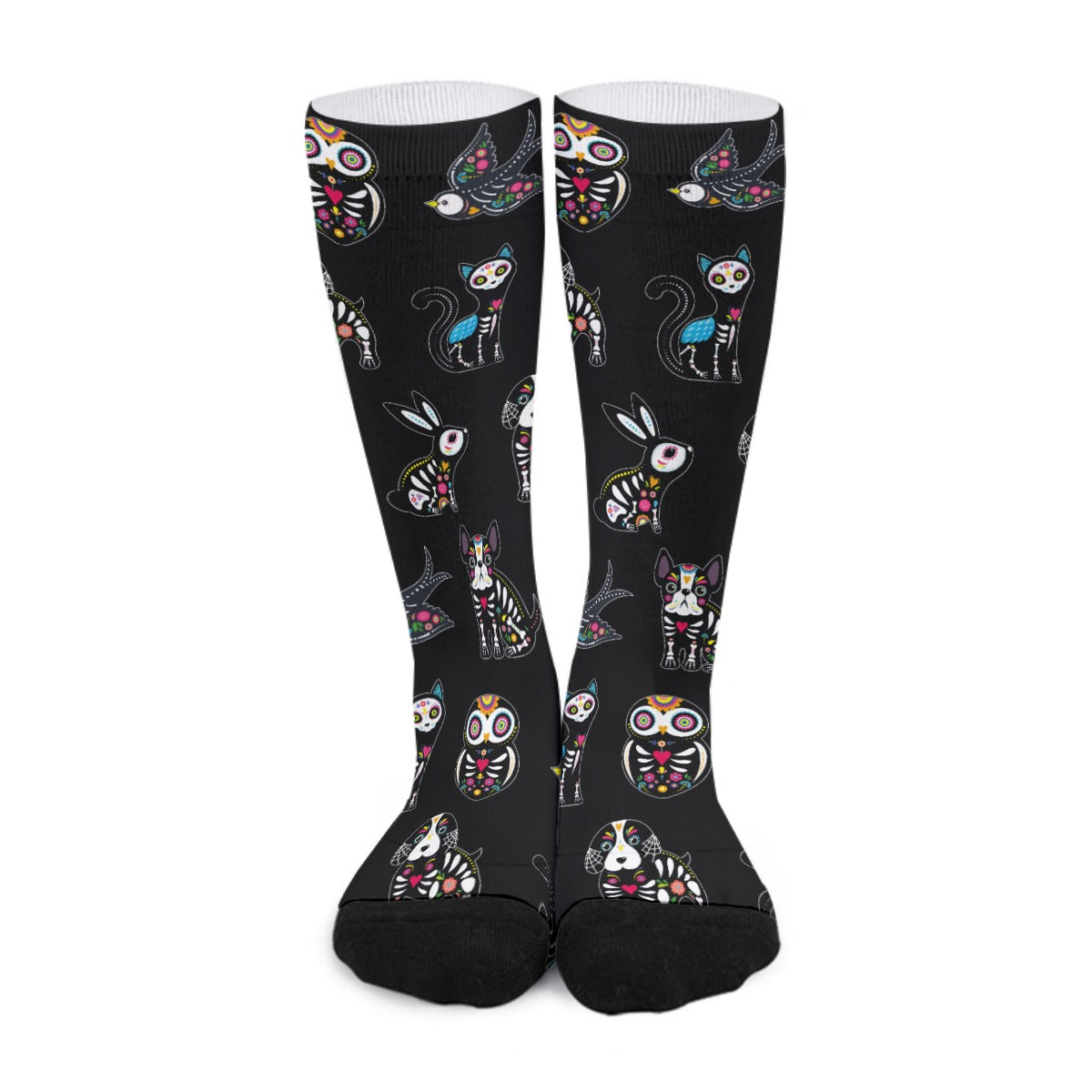 Sugar skull animal Unisex Long Socks, Day of the dead mexican skull long socks