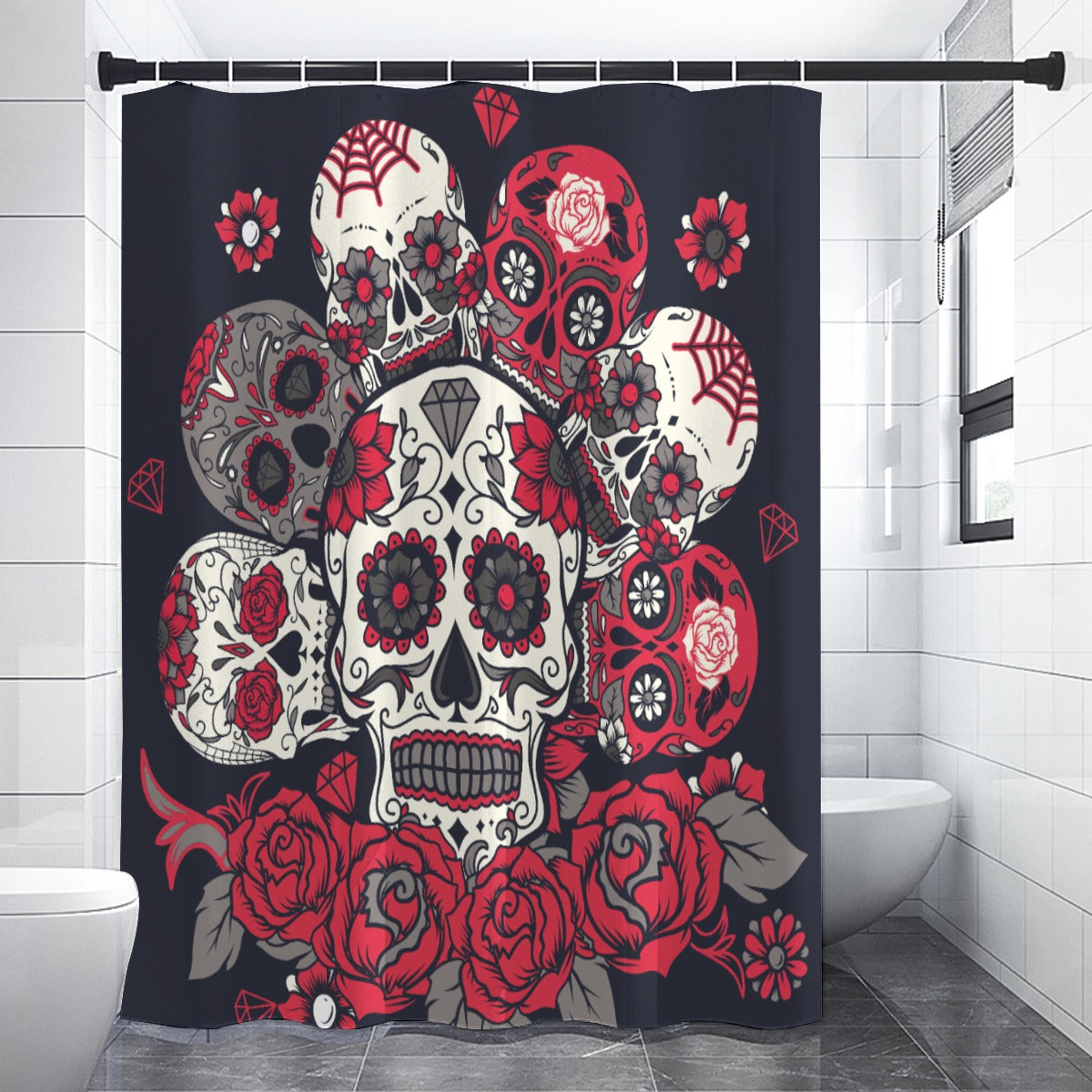 Day of the dead sugar skull pattern Shower Curtains 150(gsm)