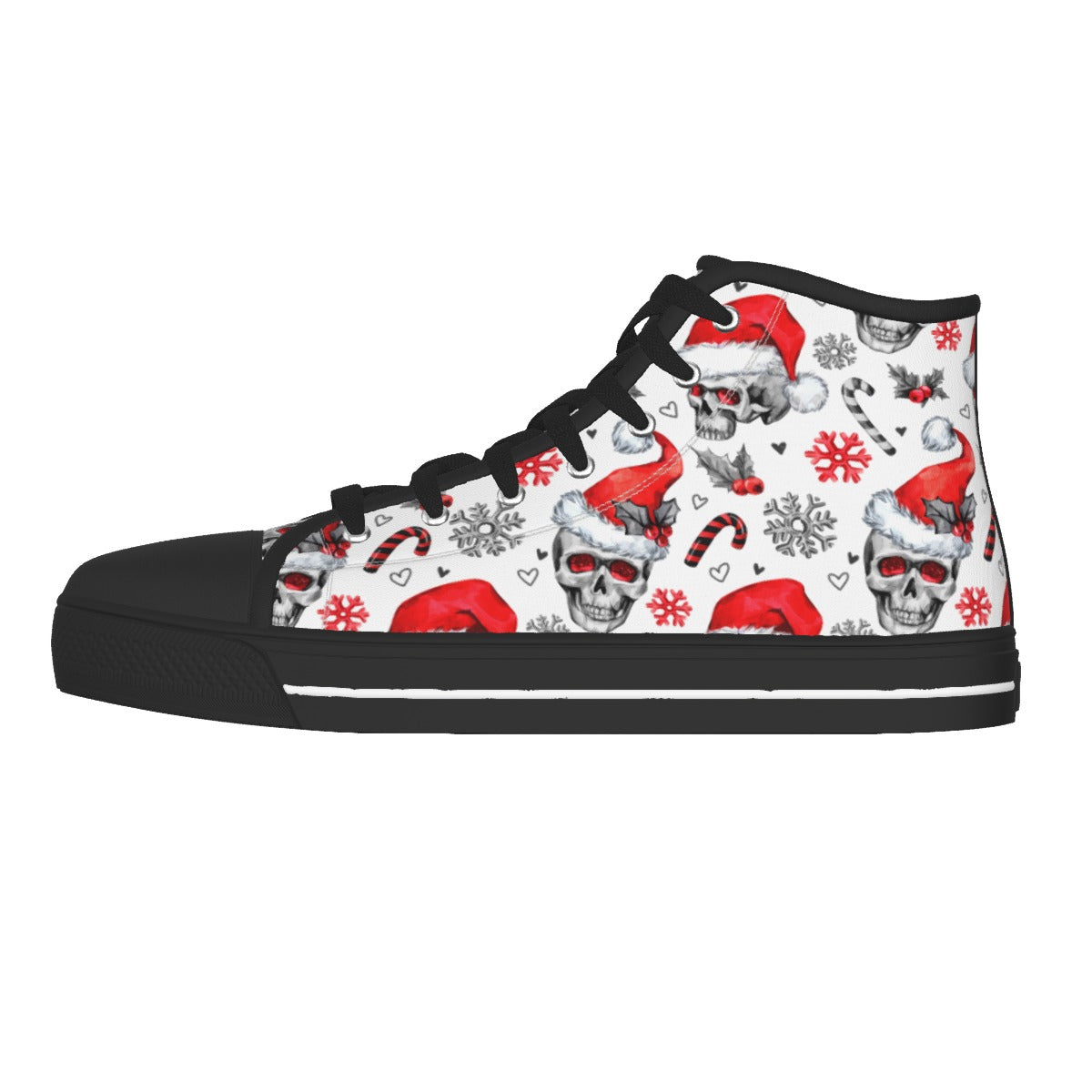 Skull santa claus Women's Canvas Shoes, Gothic Christmas skull skeleton women's shoes sneakers