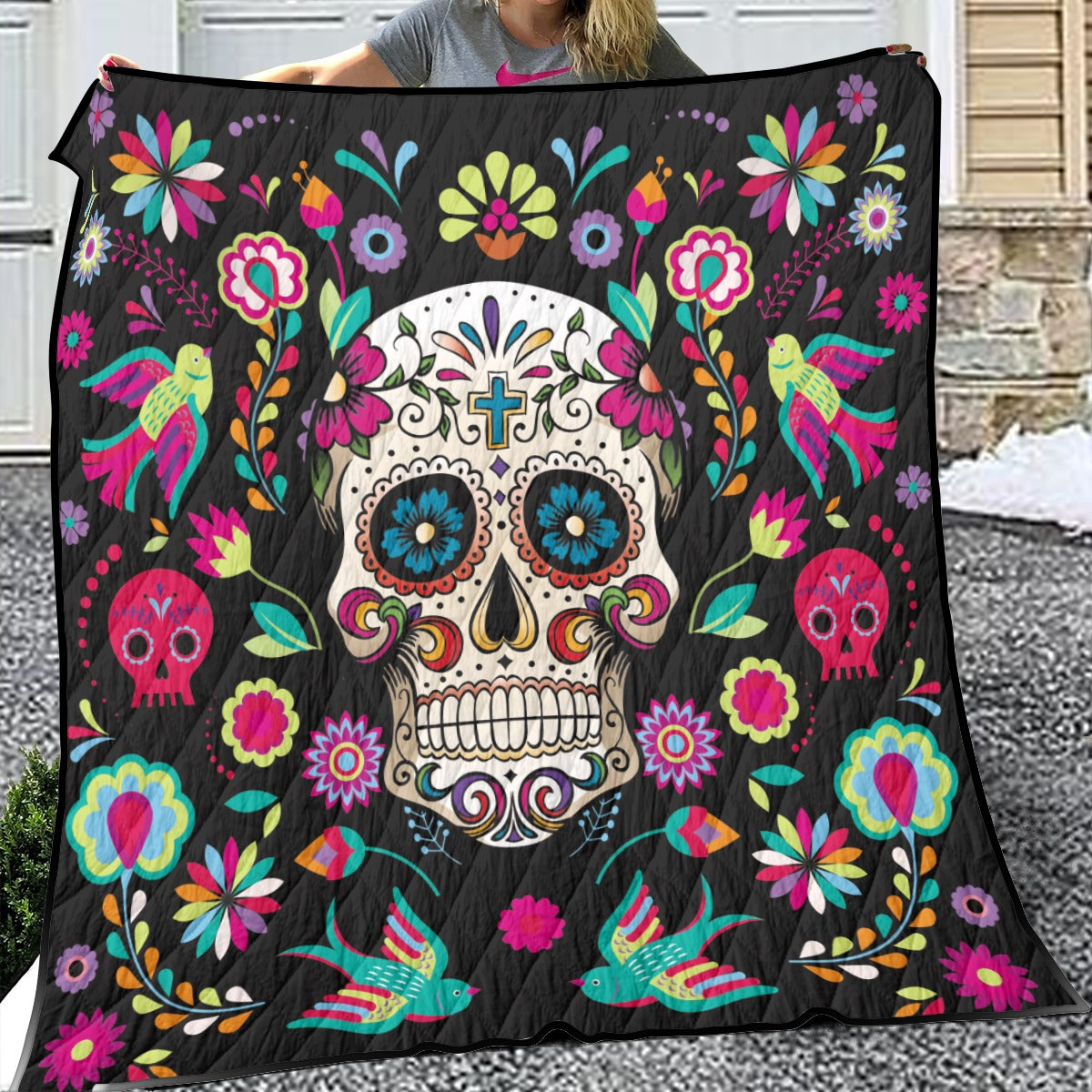 Beautiful sugar skull Calaveras Household Lightweight & Breathable Quilt